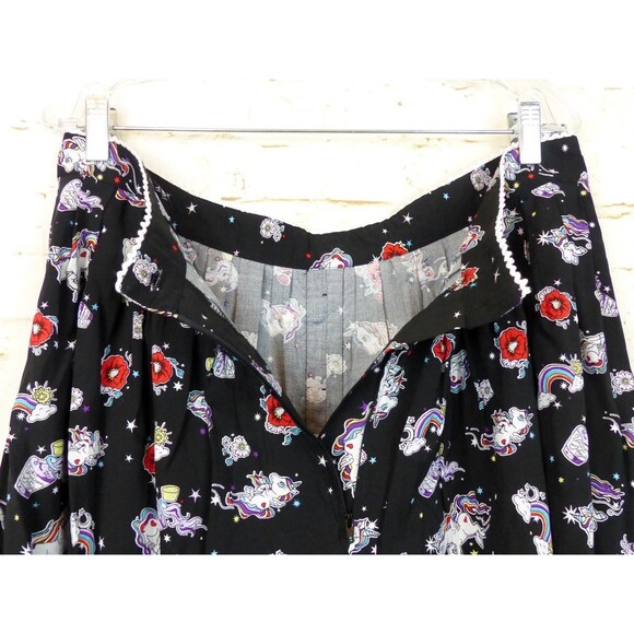 Hell Bunny Skirt Women XL Black Unicorn Rainbow 60s Mod Retro Kidcore Kawaii NWT - Picture 12 of 15